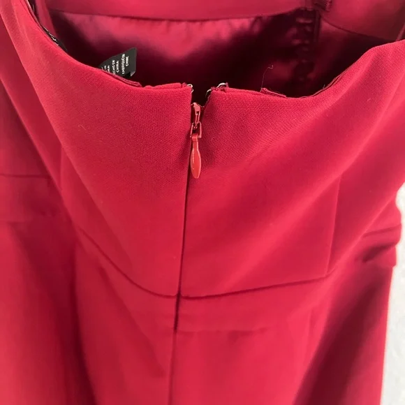 White House Black Market Strapless Red Jumpsuit - Picture 6 of 7